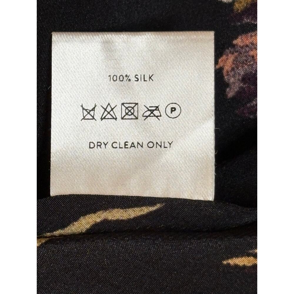 House Of Hackney Silk Floral Dress Velvet Trim Small - Picture 5 of 9